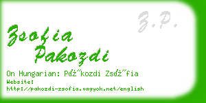 zsofia pakozdi business card